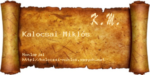 Kalocsai Miklós névjegykártya