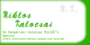 miklos kalocsai business card